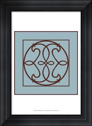Framed Chocolate And Blue Ironwork V Print