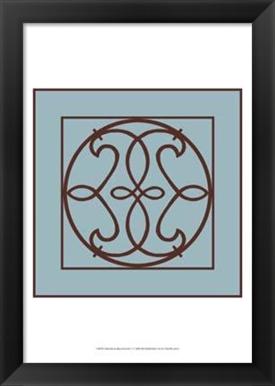 Framed Chocolate And Blue Ironwork V Print
