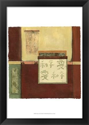 Framed Chinese Scroll In Red IV Print