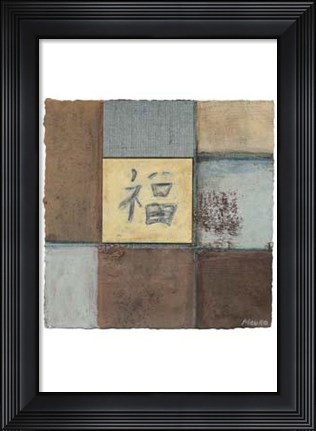 Framed Happiness In Blue Print