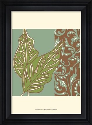 Framed Nouveau Leaves I Print