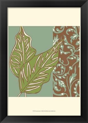 Framed Nouveau Leaves I Print