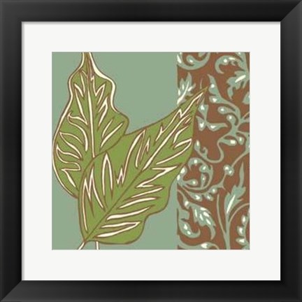 Framed Nouveau Leaves I Print