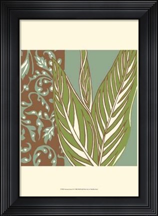 Framed Nouveau Leaves II Print