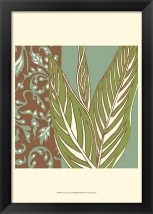 Framed Nouveau Leaves II Print