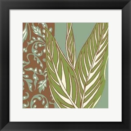 Framed Nouveau Leaves II Print