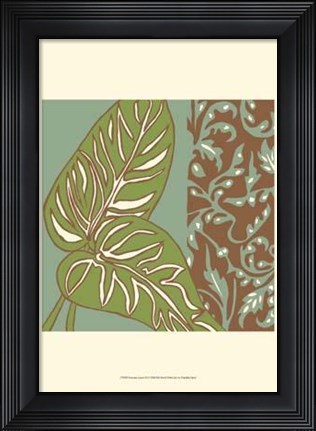 Framed Nouveau Leaves III Print