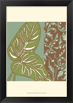 Framed Nouveau Leaves III Print