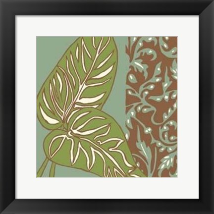 Framed Nouveau Leaves III Print