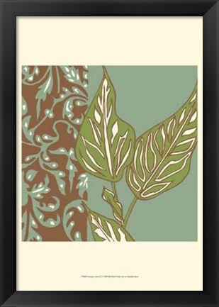 Framed Nouveau Leaves IV Print