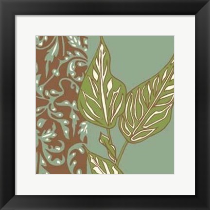 Framed Nouveau Leaves IV Print