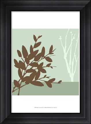 Framed Metro Leaves In Green I Print
