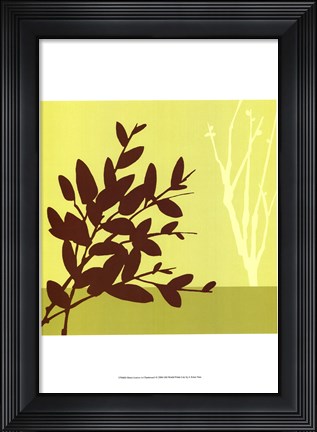 Framed Metro Leaves In Chartreuse I Print