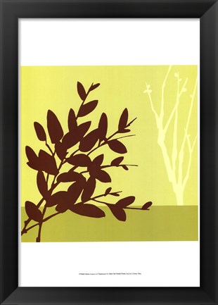 Framed Metro Leaves In Chartreuse I Print