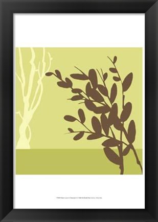 Framed Metro Leaves In Chartreuse II Print