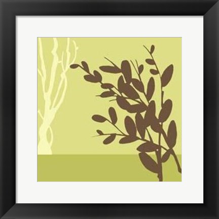 Framed Metro Leaves In Chartreuse II Print