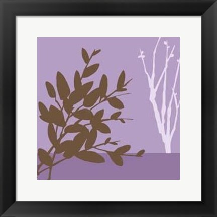 Framed Metro Leaves In Violet I Print