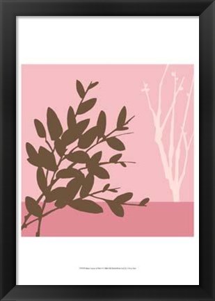 Framed Metro Leaves In Pink I Print