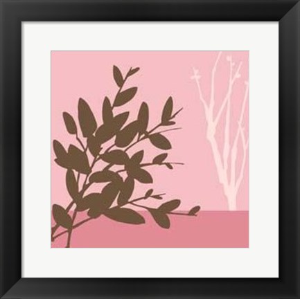 Framed Metro Leaves In Pink I Print