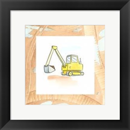 Framed Charlie&#39;s Backhoe Print