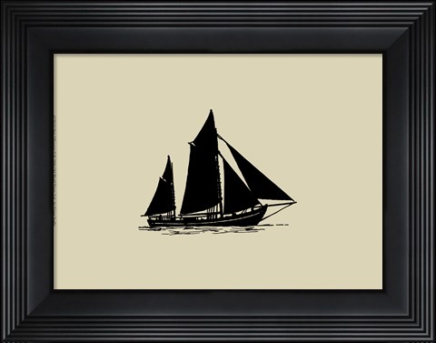 Framed Ship Silhouette II Print