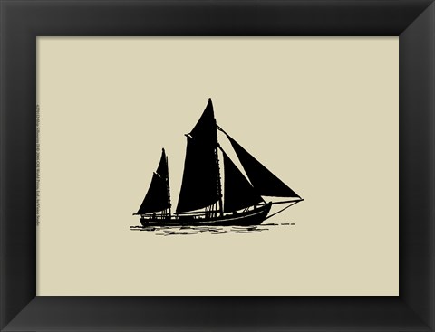 Framed Ship Silhouette II Print