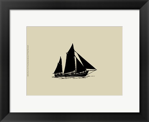 Framed Ship Silhouette II Print