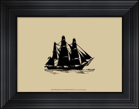Framed Ship Silhouette III Print