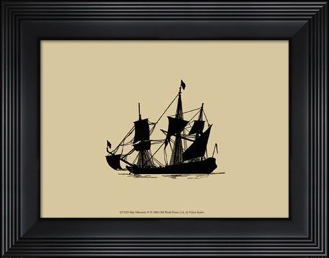 Framed Ship Silhouette IV Print