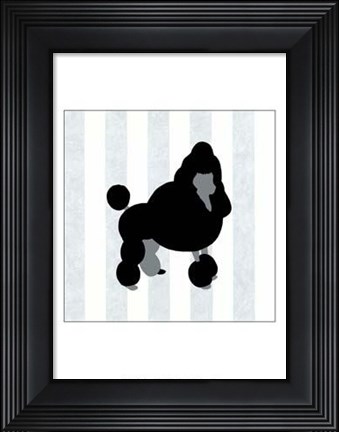 Framed Poodle In Neutral Print