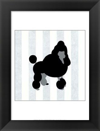 Framed Poodle In Neutral Print