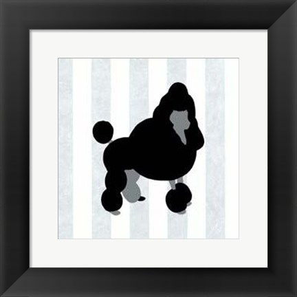 Framed Poodle In Neutral Print