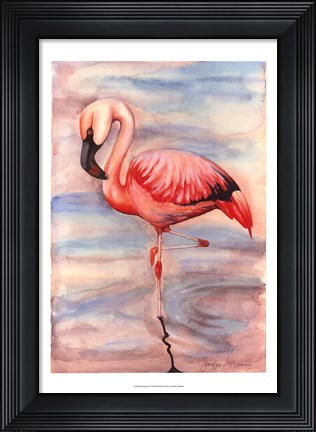 Framed Pink Flamingo II Print