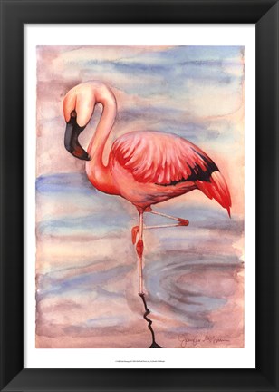 Framed Pink Flamingo II Print