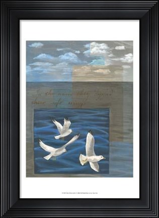 Framed Three White Gulls I Print