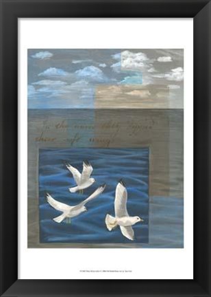 Framed Three White Gulls I Print