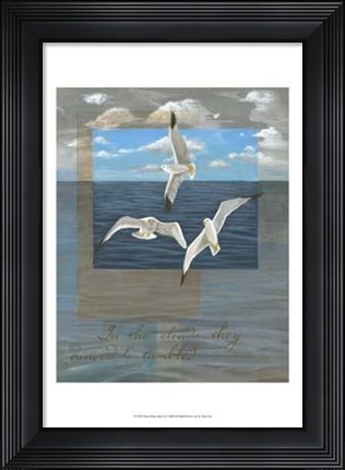 Framed Three White Gulls II Print