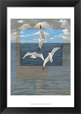 Framed Three White Gulls II Print