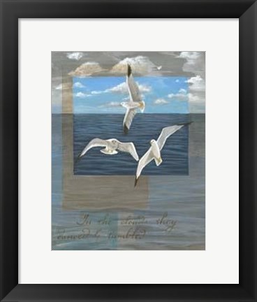 Framed Three White Gulls II Print