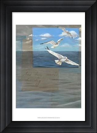 Framed Three White Gulls III Print