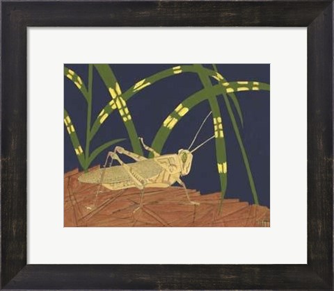 Framed Ornamental Grasshopper I Print