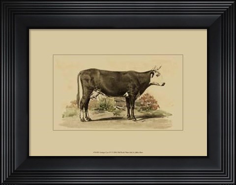Framed Antique Cow IV Print