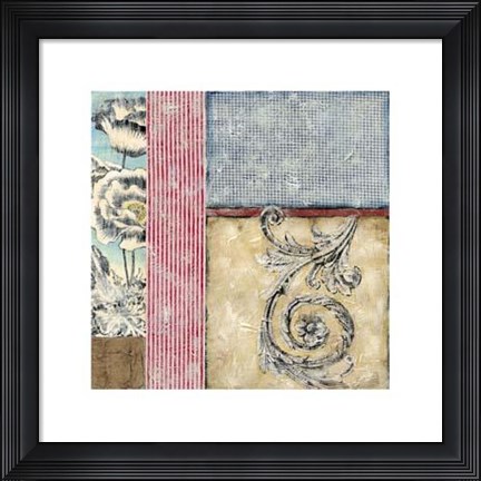 Framed Vintage Collage I Print