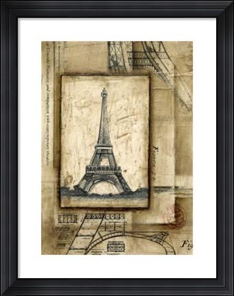 Framed Passport To Eiffel Print