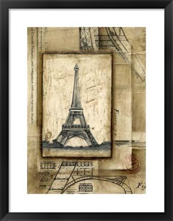 Framed Passport To Eiffel Print