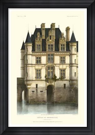 Framed French Chateaux In Blue I Print