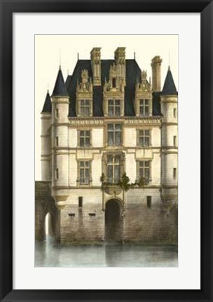 Framed French Chateaux In Blue I Print