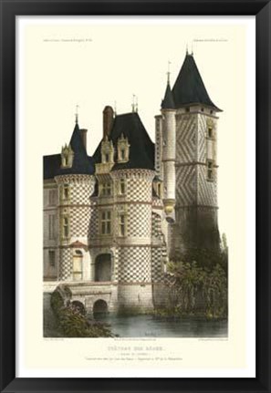 Framed French Chateaux In Blue II Print