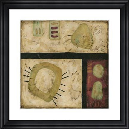 Framed Stone Tile I Print