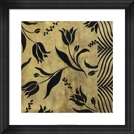 Framed Petals And Herringbone I Print